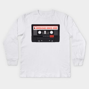 Classic Cassette Tape Mixtape - Awesome Since 1980 Birthday Gift Kids Long Sleeve T-Shirt